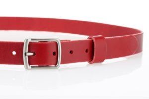 Ceinture en cuir rouge "Agathe"