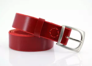 Ceinture en cuir rouge "Alice"