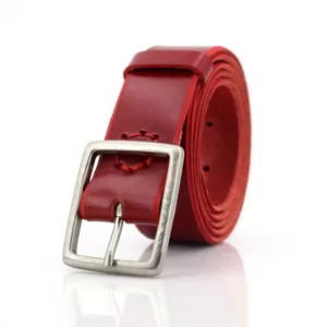 Ceinture en cuir rouge "Sylvie"