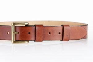 Ceinture marron en cuir "Rouleau"