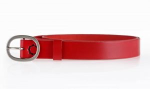 Ceinture rouge en cuir "Nathalie"