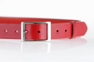 Ceinture rouge en cuir "Virginie"