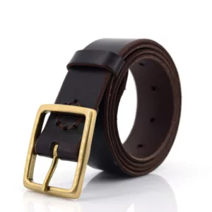 Ceinture en cuir marron chocolat "Stéphane"