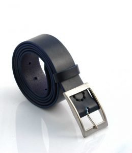 Ceinture en cuir bleu marine "Gaspard"