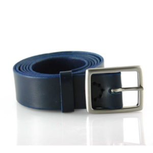 Ceinture en cuir bleu marine "Harry" - largeur 3,5 cm