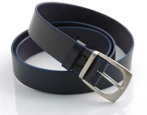 Ceinture en cuir bleu marine "Matt" - largeur 3,5 cm