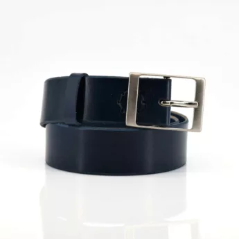 Ceinture ou ceinturon en cuir bleu marine "Valentin"