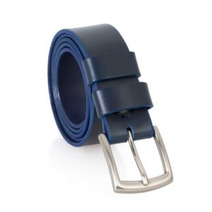 Ceinture en cuir bleu marine "Louis" - 3,5 cm de largeur