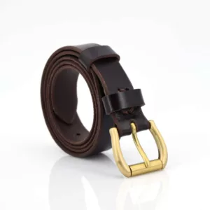 Ceinture en cuir chocolat "Audrey" - larg. 2,5 cm