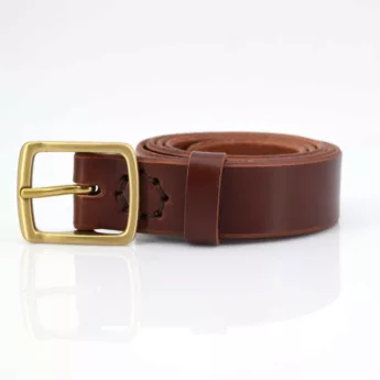 Ceinture en cuir marron fauve "Arsène" largeur 3 cm