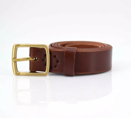 Ceinture en cuir marron fauve "Arsène" largeur 3 cm