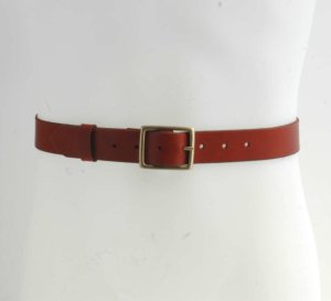 Ceinture en cuir marron fauve 3,5 cm "Albert"