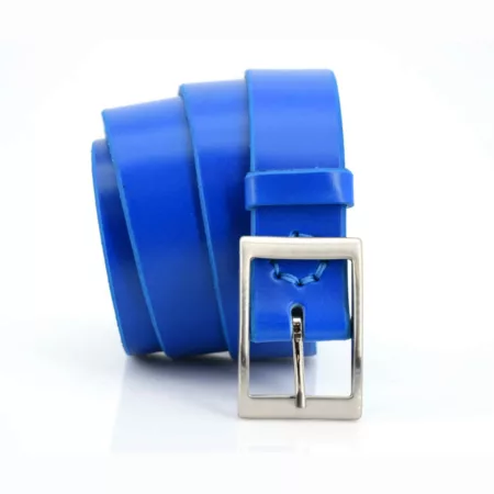 Ceinture en cuir bleu clair "Cyril" - Larg. 3,5 cm