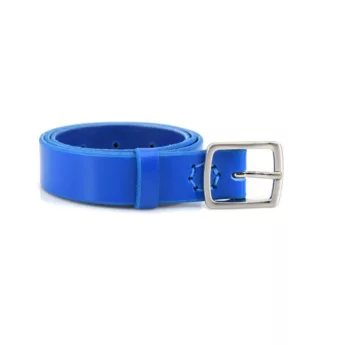 Ceinture en cuir bleu "Joseph" largeur 3 cm