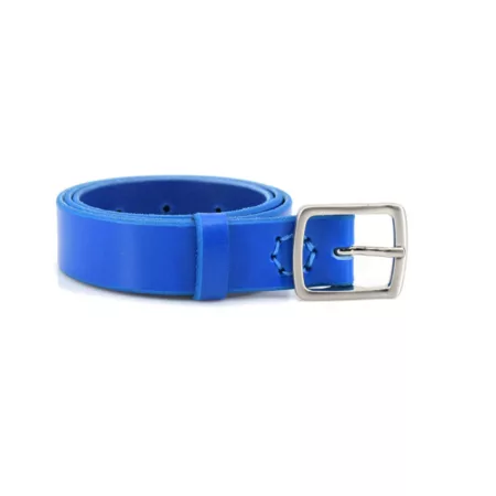 Ceinture en cuir bleu "Joseph" largeur 3 cm