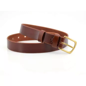 Ceinture en cuir marron fauve (tannage végétal) "Jérémy"