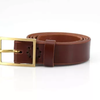 Ceinture en cuir marron fauve "Alexandre" - larg. 3 cm