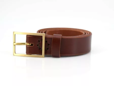 Ceinture en cuir marron fauve "Alexandre" - larg. 3 cm