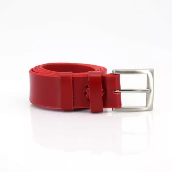 Ceinture en cuir rouge "Delphine" - larg. 3,5 cm