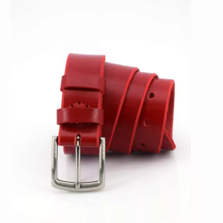 Ceinture en cuir rouge "Marion" - larg. 3,5 cm