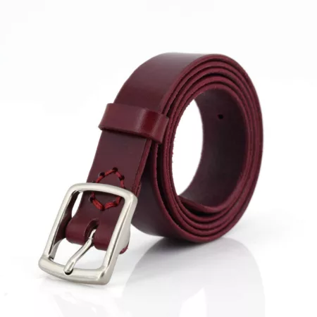 Ceinture en cuir rouge Bordeaux "Eloise" - Larg. 3 cm