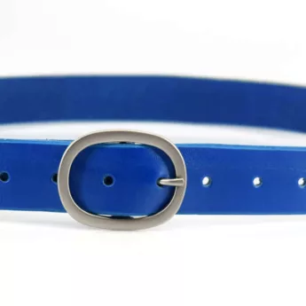 Ceinture en cuir bleu "Joris" - larg. 3,5 cm