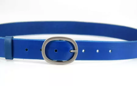 Ceinture en cuir bleu "Joris" - larg. 3,5 cm