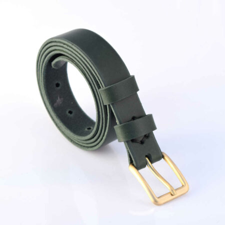 Ceinture verte en cuir "Lola" - Larg. 2,5 cm