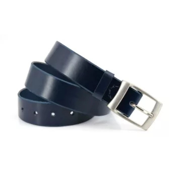 Ceinture bleue marine en cuir "Robert"