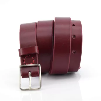 Ceinture rouge Bordeaux en cuir "Zarah"