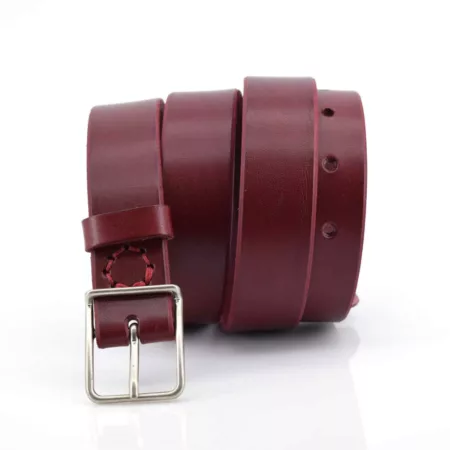 Ceinture rouge Bordeaux en cuir "Zarah"