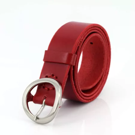 Ceinture rouge en cuir "Ségolène"