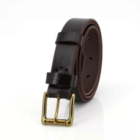 Ceinture pour enfant en cuir marron foncé "Loann"- Larg. 2,5 cm