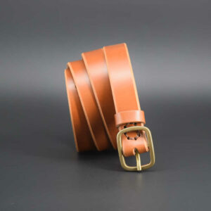 Ceinture fine marron clair "Charlie" - cuir couleur "Miel"