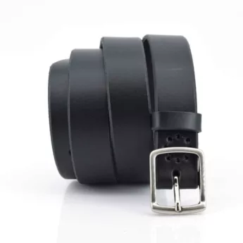 Ceinture fine en cuir noir "Marc"