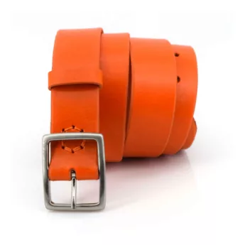 Ceinture en cuir orange "Johanna" - larg. 3,5 cm