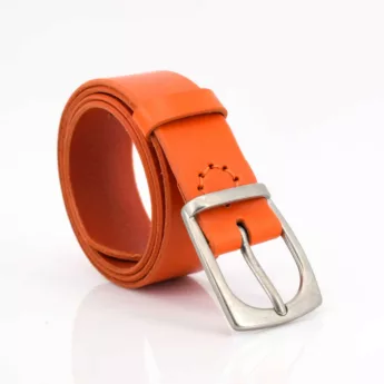 Ceinture en cuir orange "Ruby" - larg. 3,5 cm