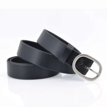 Ceinture fine en en cuir noir "Gaff"