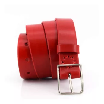 Ceinture en cuir rouge "Paco" - 3 cm de large