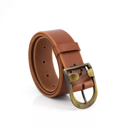 Ceinture en cuir marron clair "Petite Oreille" - 3 cm, couleur miel