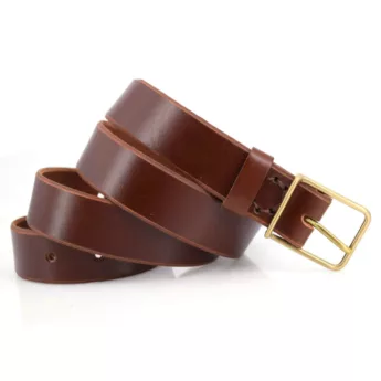 Ceinture en cuir marron fauve "Claudy" - larg. 3 cm