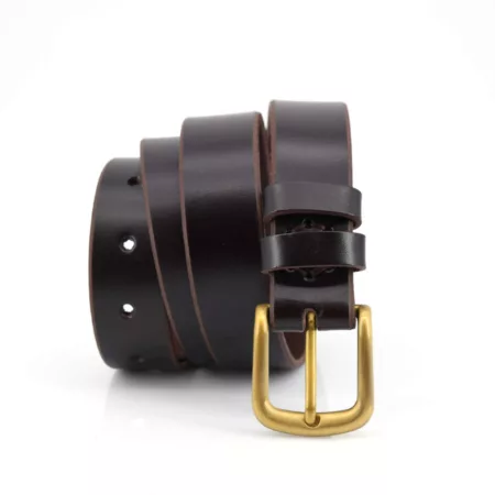 Ceinture fine en cuir marron foncé "Lalou"