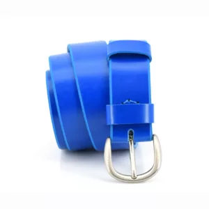 Ceinture large - Ceinturon cuir bleu "Bénédicte"