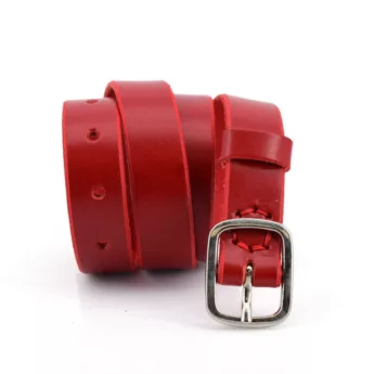 Ceinture fine en cuir rouge "Rosetta" - larg. 2,5 cm