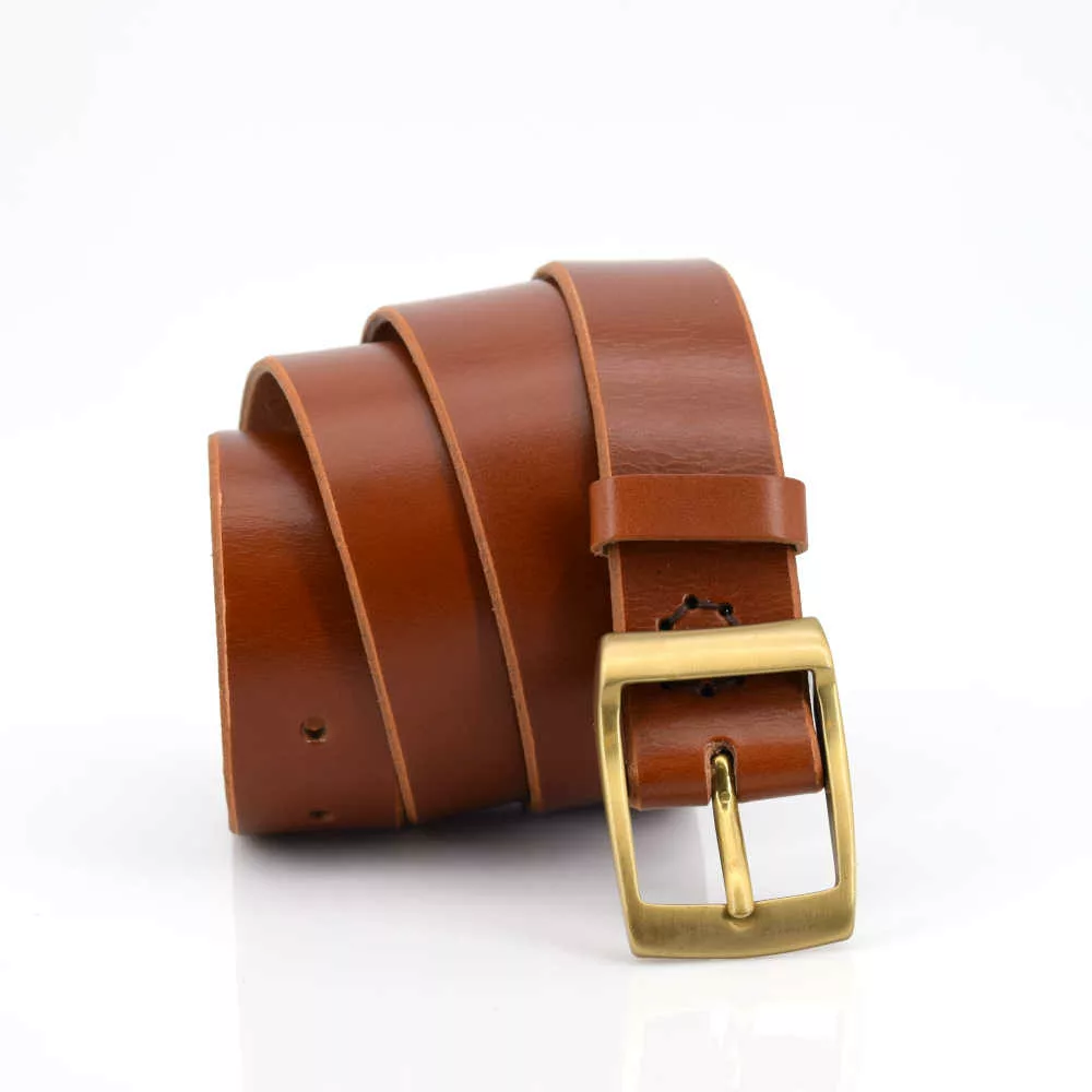 Ceinture marron clair en cuir "Costa" - couleur Miel