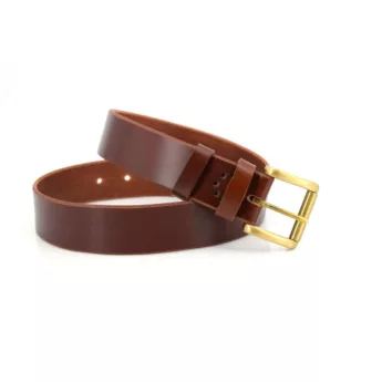 Ceinture en cuir marron fauve à rouleau "Antoine"