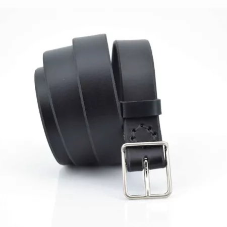 Ceinture fine noire en cuir "Irvin" - boucle de 3 cm