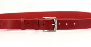 Ceinture en cuir rouge "Marion" - larg. 3,5 cm