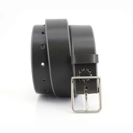 Ceinture grise en cuir "Jacques" - larg. 3,5 cm