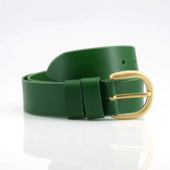 Ceinture large en cuir vert sapin "Adrian"